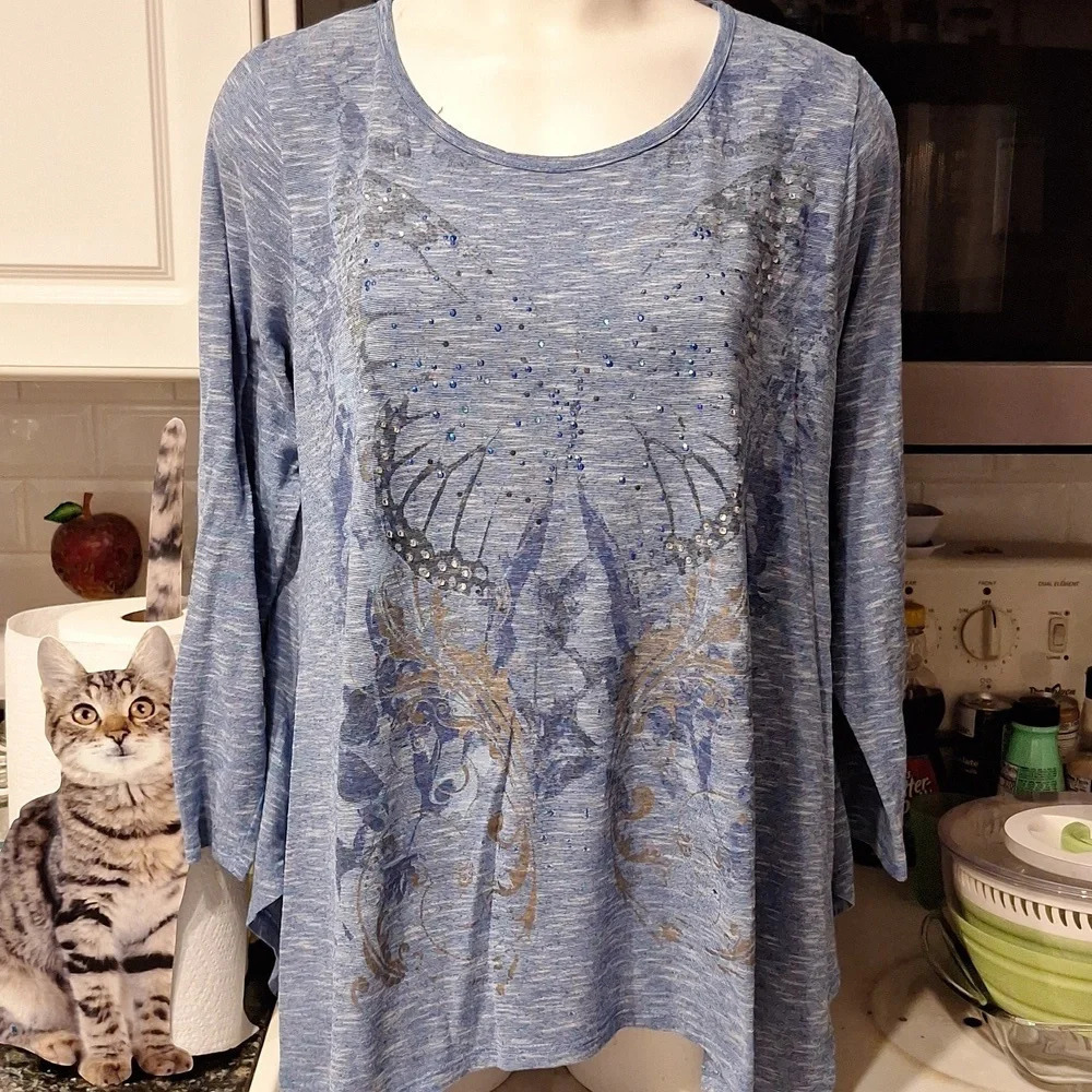 Womens Cato casual long sleeve stretch plus size top 18/20